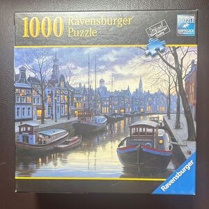 1000 Pc. Ravensburger Amsterdam Evening Canal Puzzle